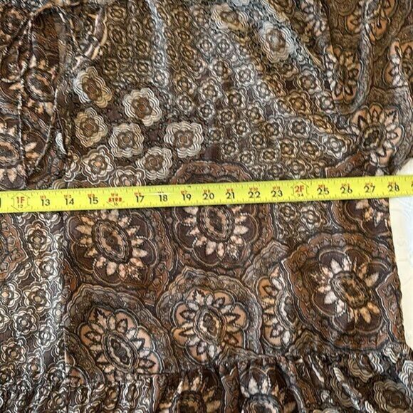 H&M‎ Bohemian Brown Block Print Style Dress Size Medium - Picture 5 of 7